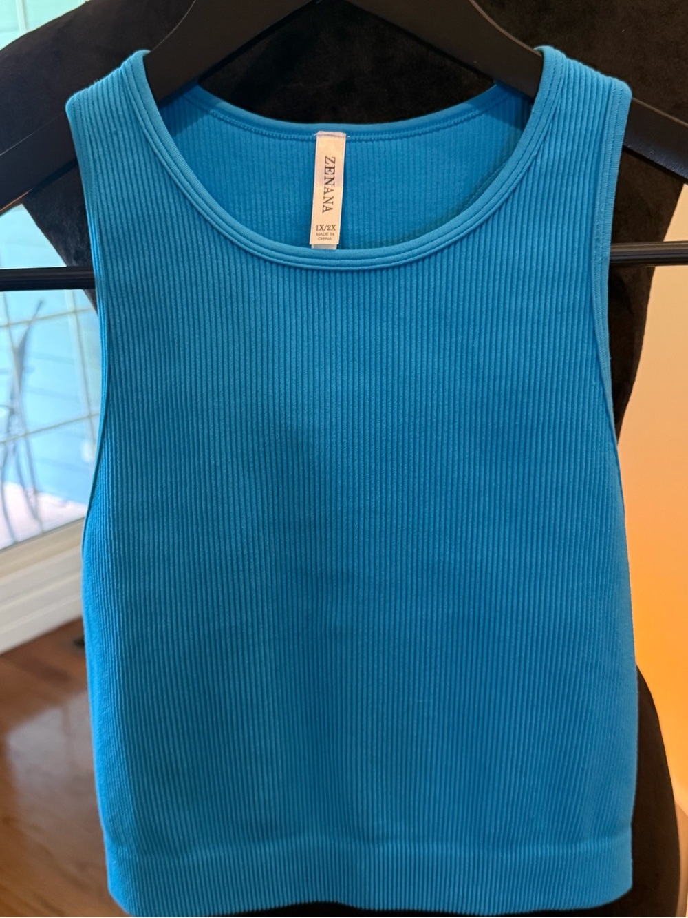 Zenana Outfitters Ribbed Tank Top - Turquoise Blue